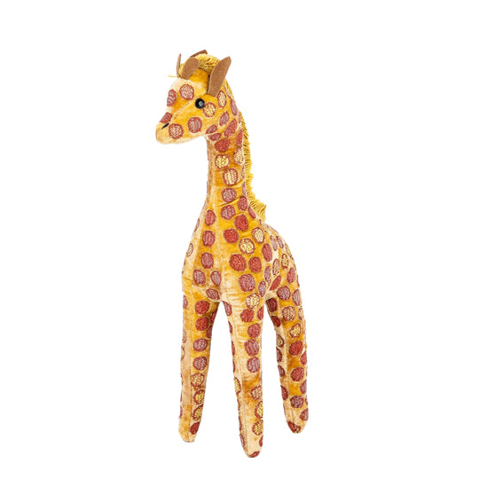 Süßes Giraffen-Kuscheltier bestickt mit Seide Blumen Bahlmann München