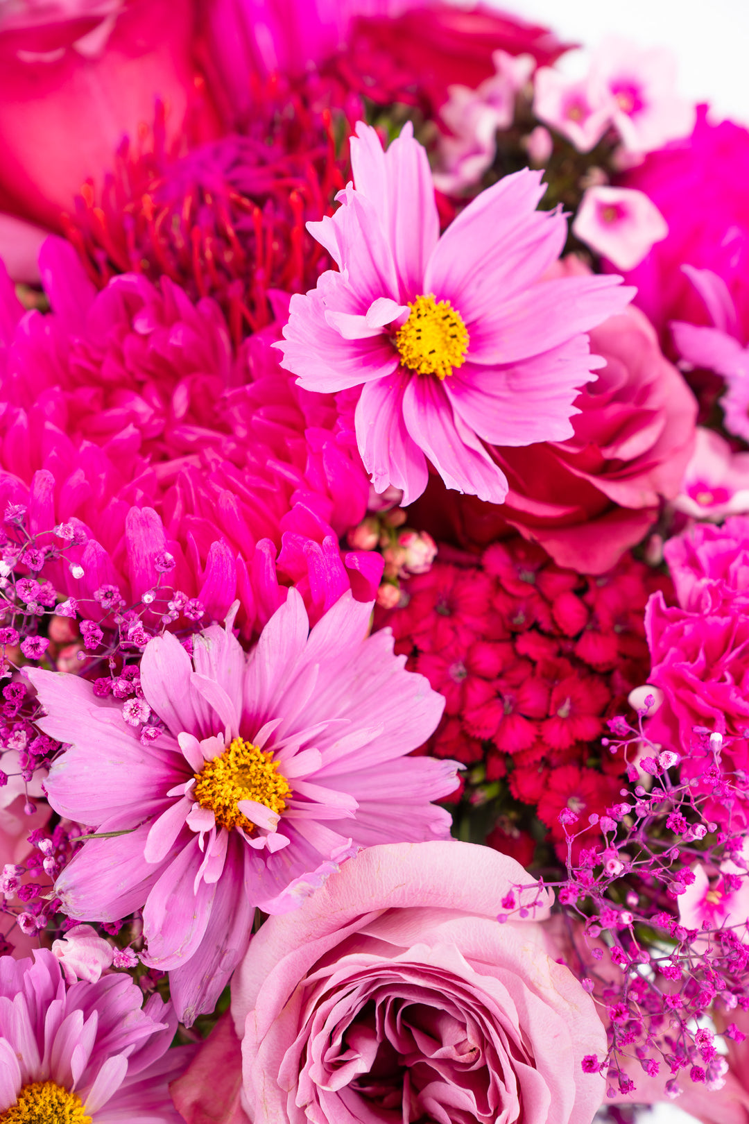 Blumenstrauß "Flower-Bomb" mit intensiven Pinktönen, Blumen Bahlmann München