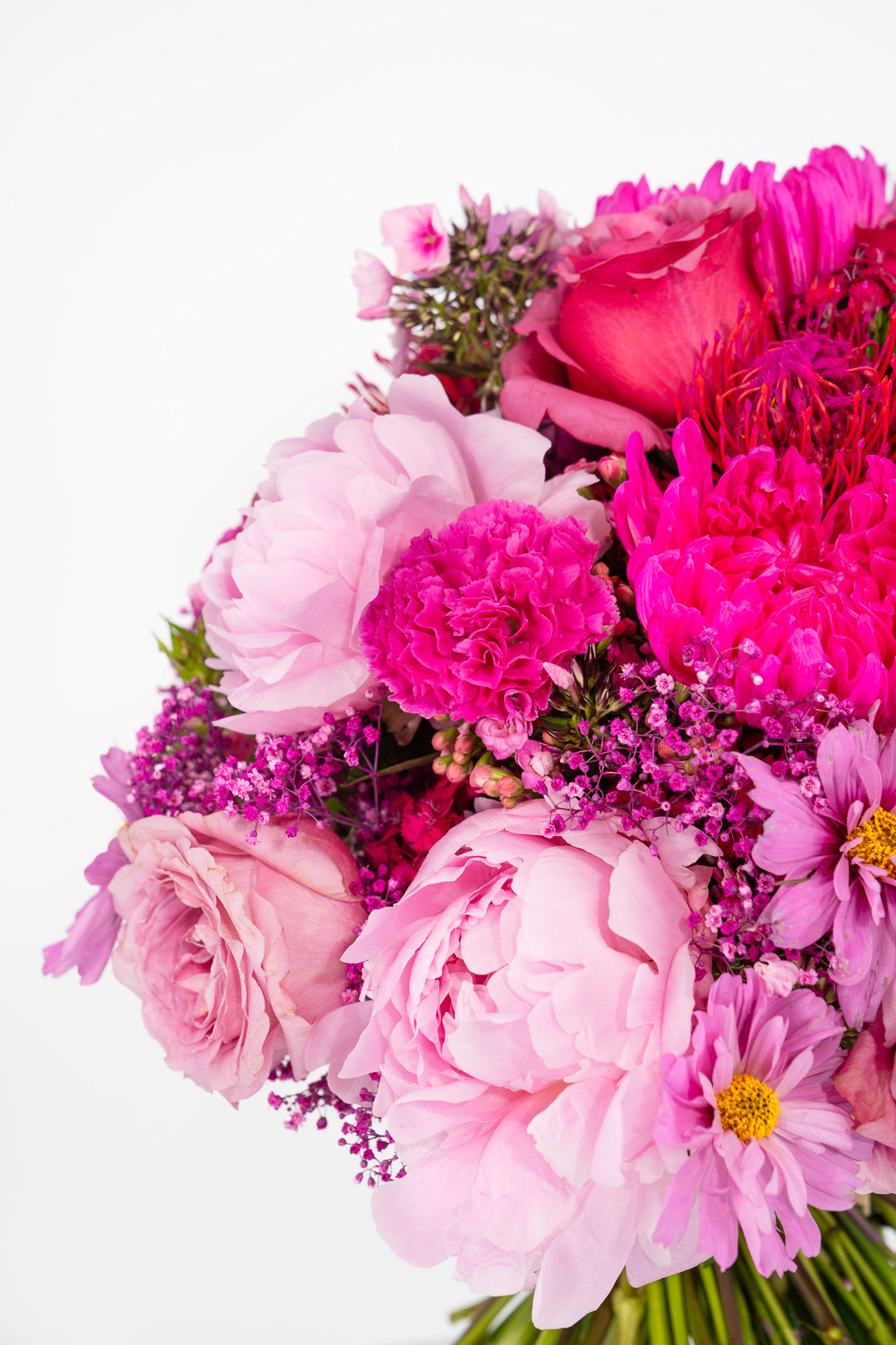 Blumenstrauß "Flower-Bomb" mit pinken Blüten – Floristik Blumen Bahlmann München