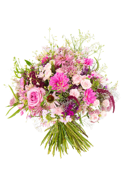 Produktbilder des Bahlmann Blumenstrauß Pink Cloud vor weißem Hintergrund.