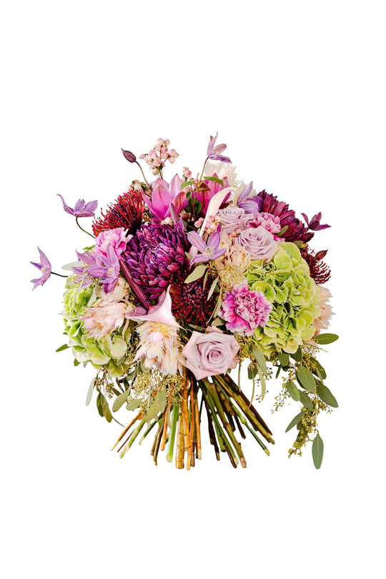 Der Bahlmann Blumenstrauß "Sommerzauber" mit pinken und lila Akzenten.
