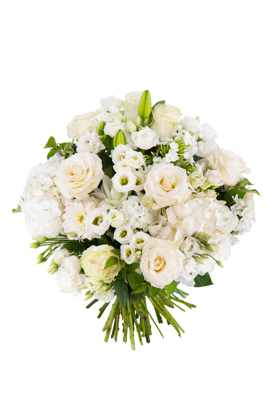 Freigestellter weißer Blumenstrauß "Weiße Pracht", Blumen Bahlmann München