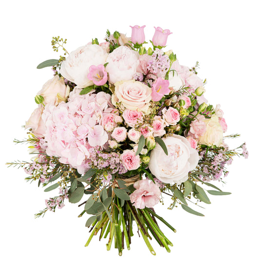 Bahlmann Blumenstrauß "Rosa Traum" mit weißen und rosa Rosen.