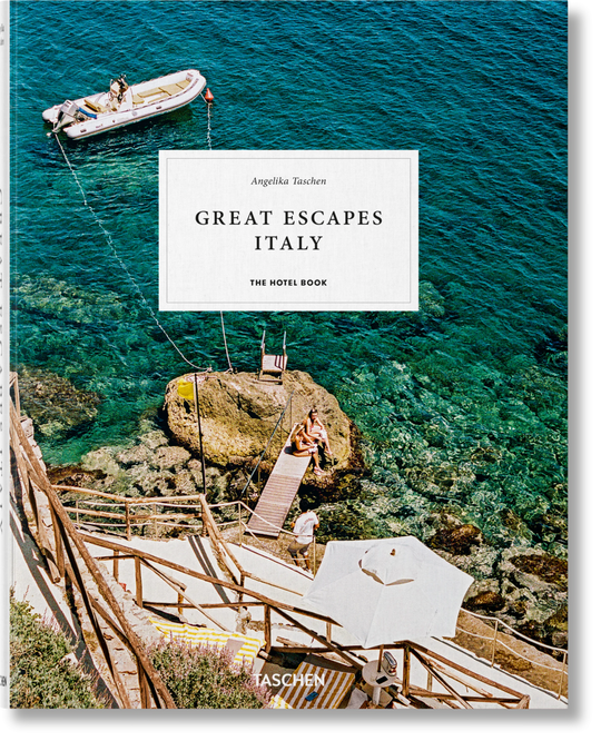 Zwei Reisebildbände aus der TASCHEN-Reihe „Great Escapes“ – Italy und Alps – mit exklusiven Hotels und Rückzugsorten, hochwertig gebunden im edlen Hardcover. Blumen Bahlmann München