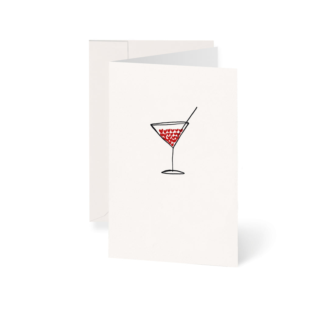 Grußkarte mit Cocktail gefüllt mir herzen. Blumen Bahlmann München