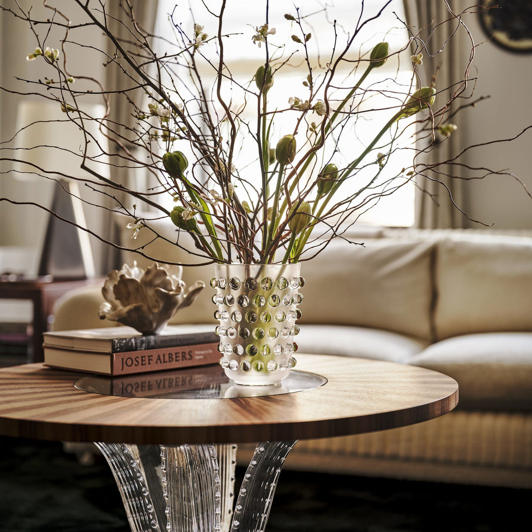 Lalique Vase Mossi aus Kristallglas in klar. Das perfekte Ausstellungsstück für ihr Zuhause. Blumen Bahlmann München
