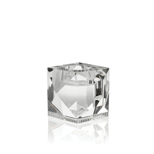 Moderner Teelichthalter Ophelia von Reflections Copenhagen aus hochwertigem Kristallglas in Klar – Blumen Bahlmann München