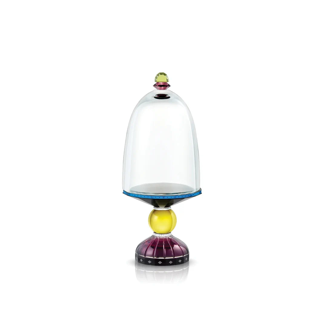 Reflections Copenhagen Empire Glass Bell aus handgeschliffenem Kristall in Klar, Schwarz, Azurblau, Gelb und Aubergine. Blumen Bahlmann München.