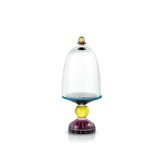 Reflections Copenhagen Empire Glass Bell aus handgeschliffenem Kristall in Klar, Schwarz, Azurblau, Gelb und Aubergine. Blumen Bahlmann München.